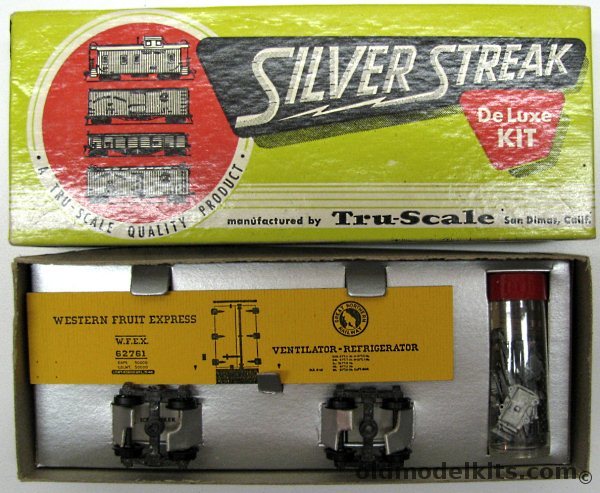 Silver Streak 1/87 42' Truss Rod Wood Sheathed Refrigerator (Reefer) Car - Great Northern Ventilator-Refrigerator Western Fruit Express - HO Craftsman Kit with Sprung Metal Trucks, S19 plastic model kit